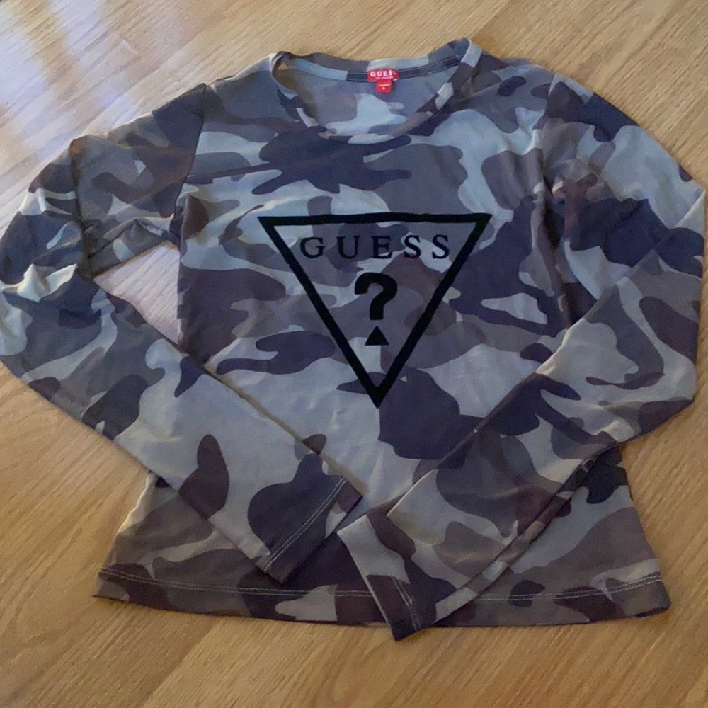 Women’s long sleeve sheer camo top